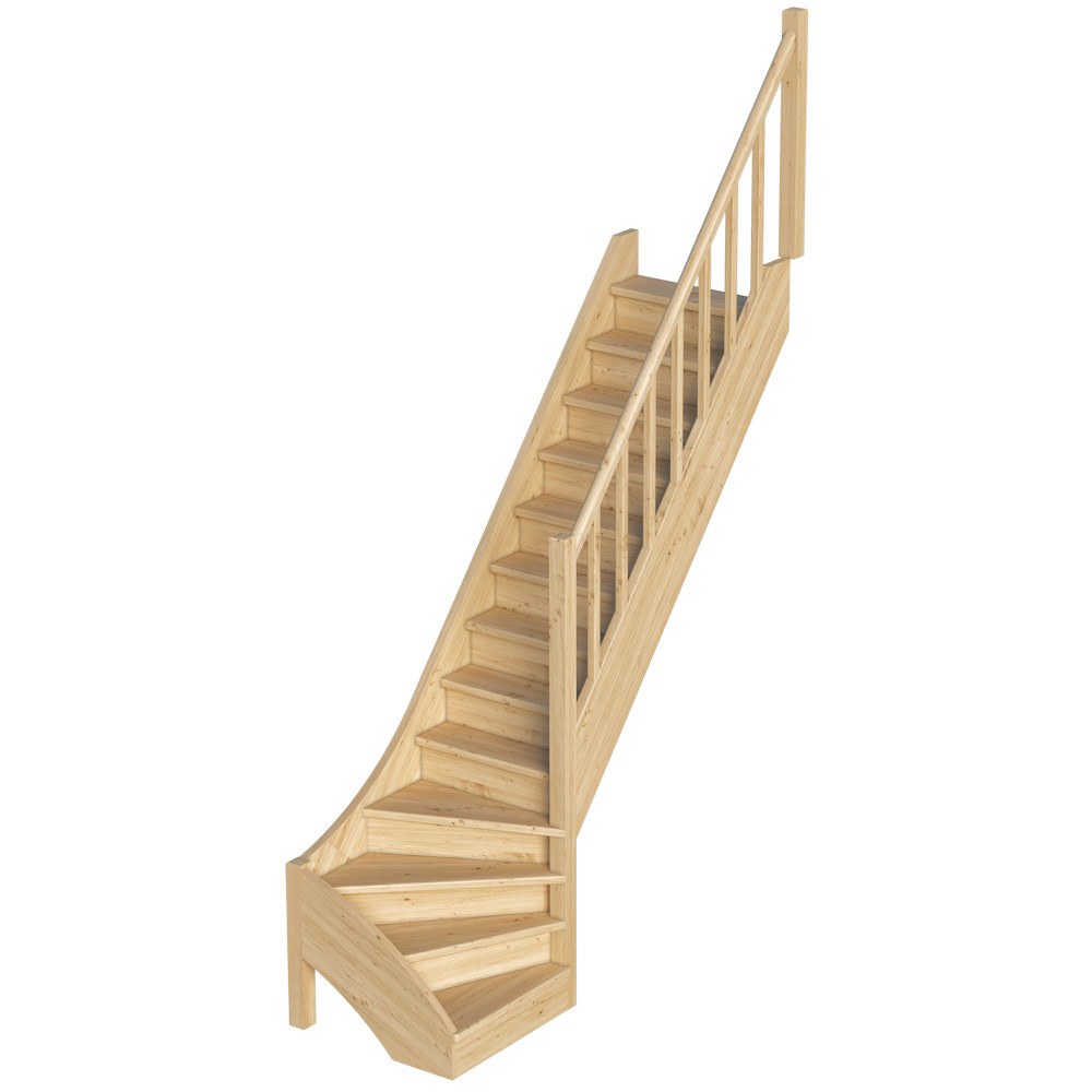 Лестница на второй этаж ЛС-07м/1 Правая с подступенками