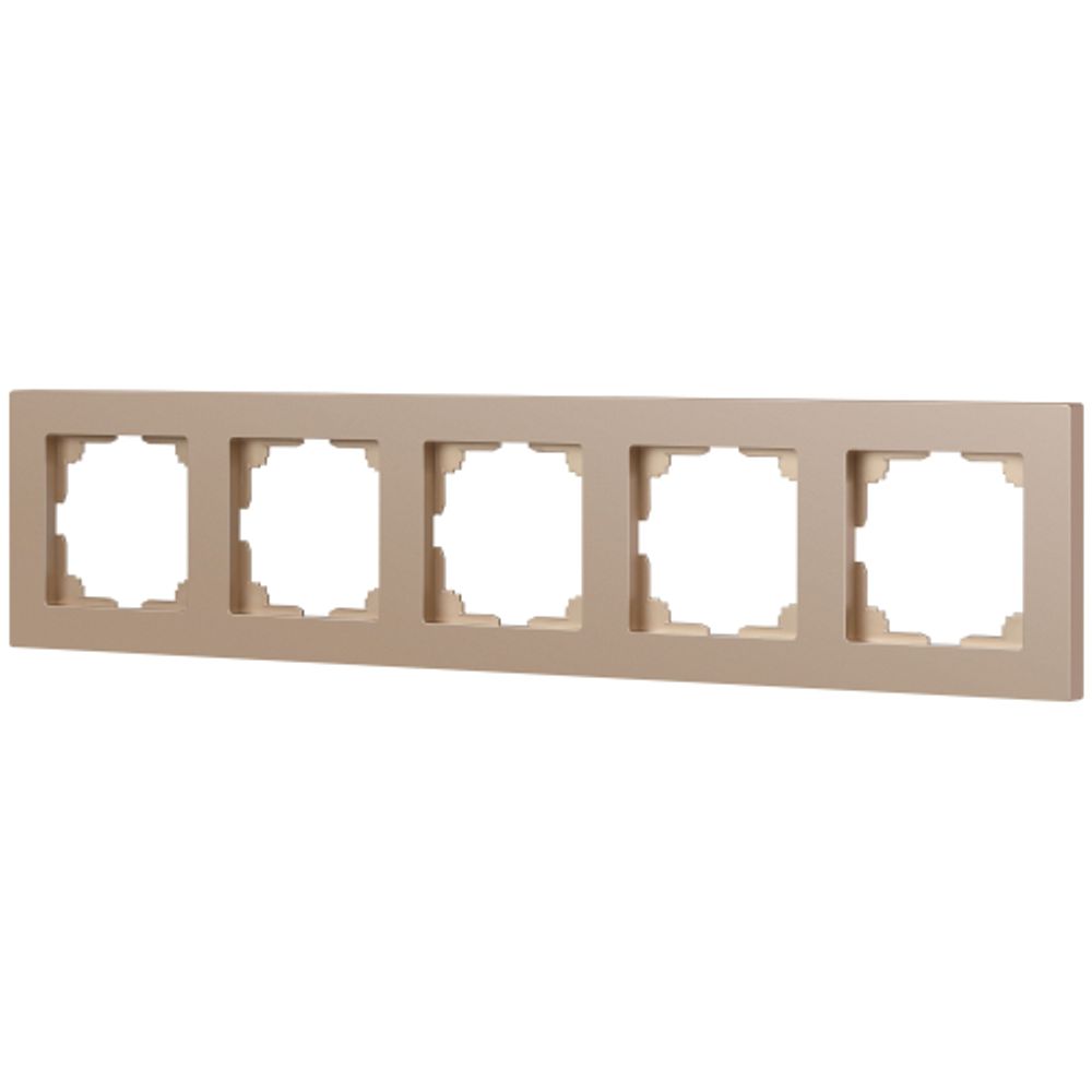 Рамка для розеток и выключателей Intro Accent 6-505-04 на 5 постов, СУ, шампань | Intro
