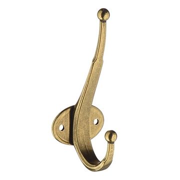 Крючок мебельный двухрожковый, оксидированная бронза