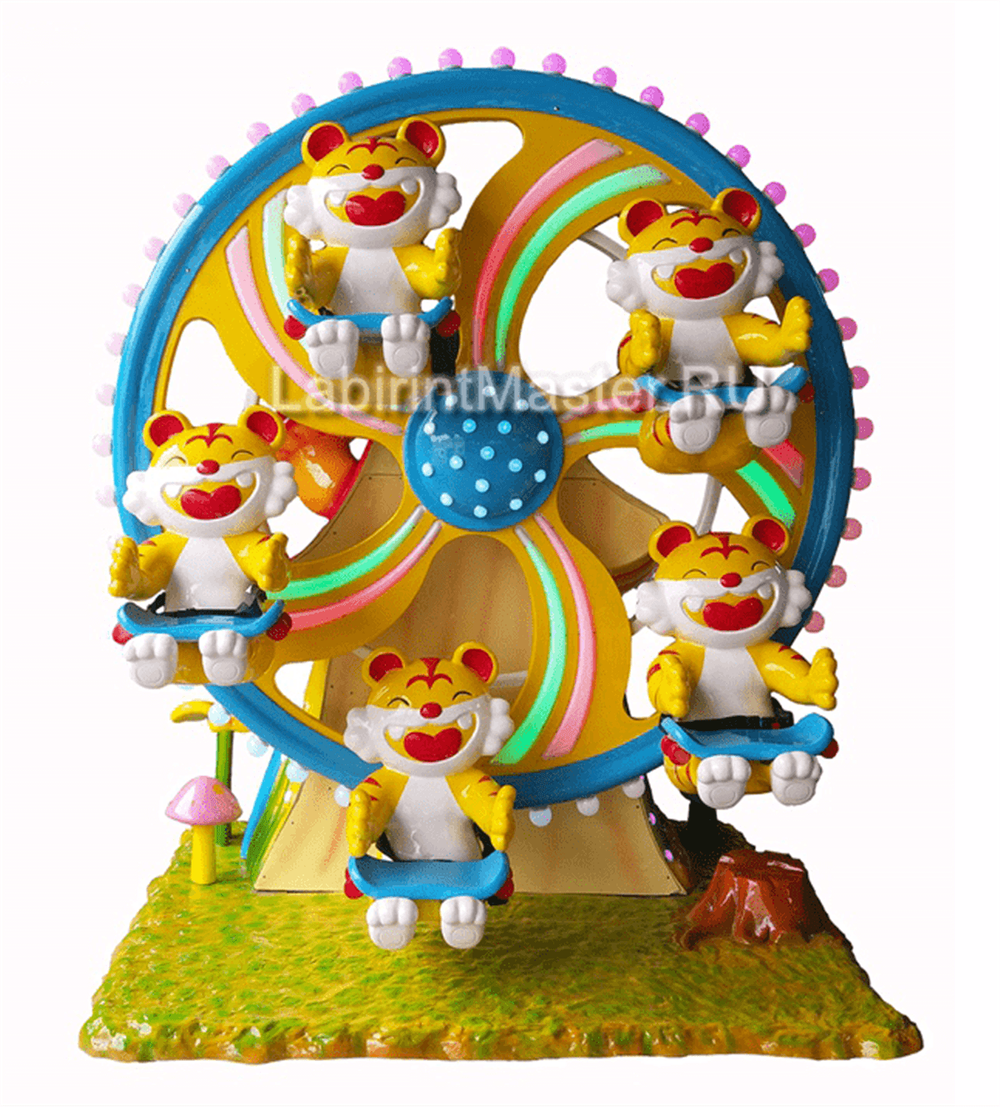 Электрическая Аттракцион карусель «Веселые тигрята», 3,6×2,8×2,7 м