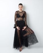 Платье макси из тонкого кружева черный