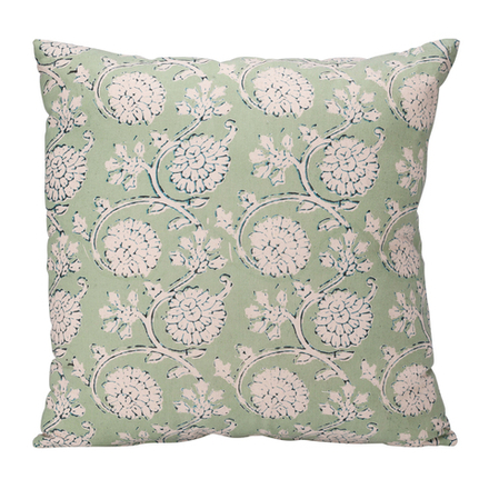 Подушка декоративная с хлопковым чехлом зеленая 45*45 см