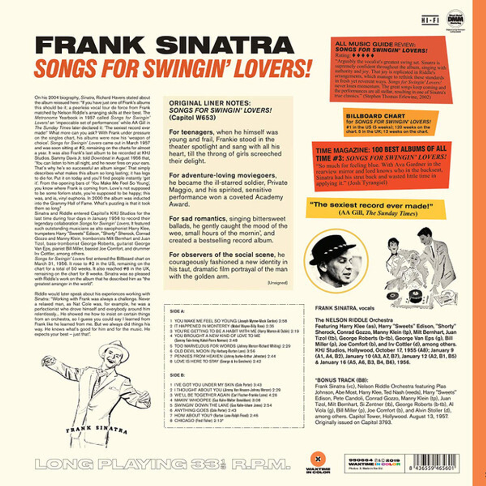 Frank Sinatra / Songs For Swingin' Lovers! (Coloured Vinyl)(LP)