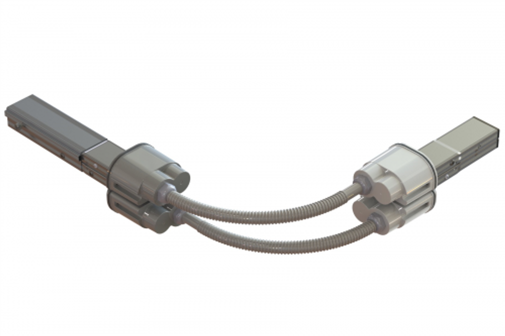 Гибкий поворот шинопровода, Cu, 2P+2P/4P+4P/4P+2P, 25A