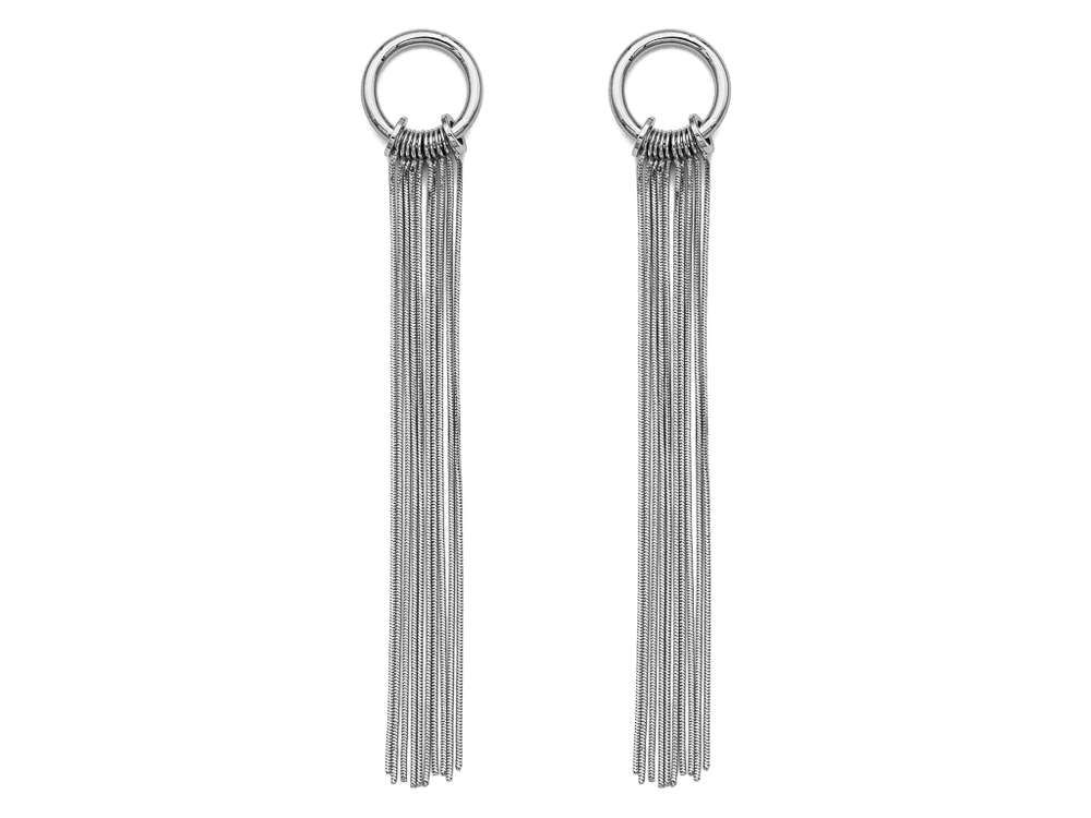 Серьги "Круг" с цепями, 120мм