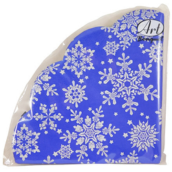 Rondo Салфетка кругл.12шт,3хсл.Серебряные снежики на синем