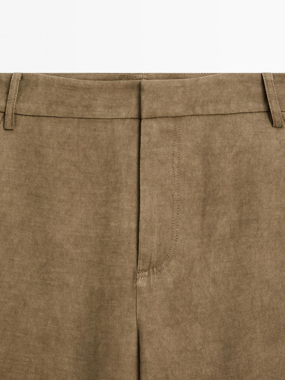 Massimo Dutti Брюки свободного кроя с высокой посадкой, оливковый