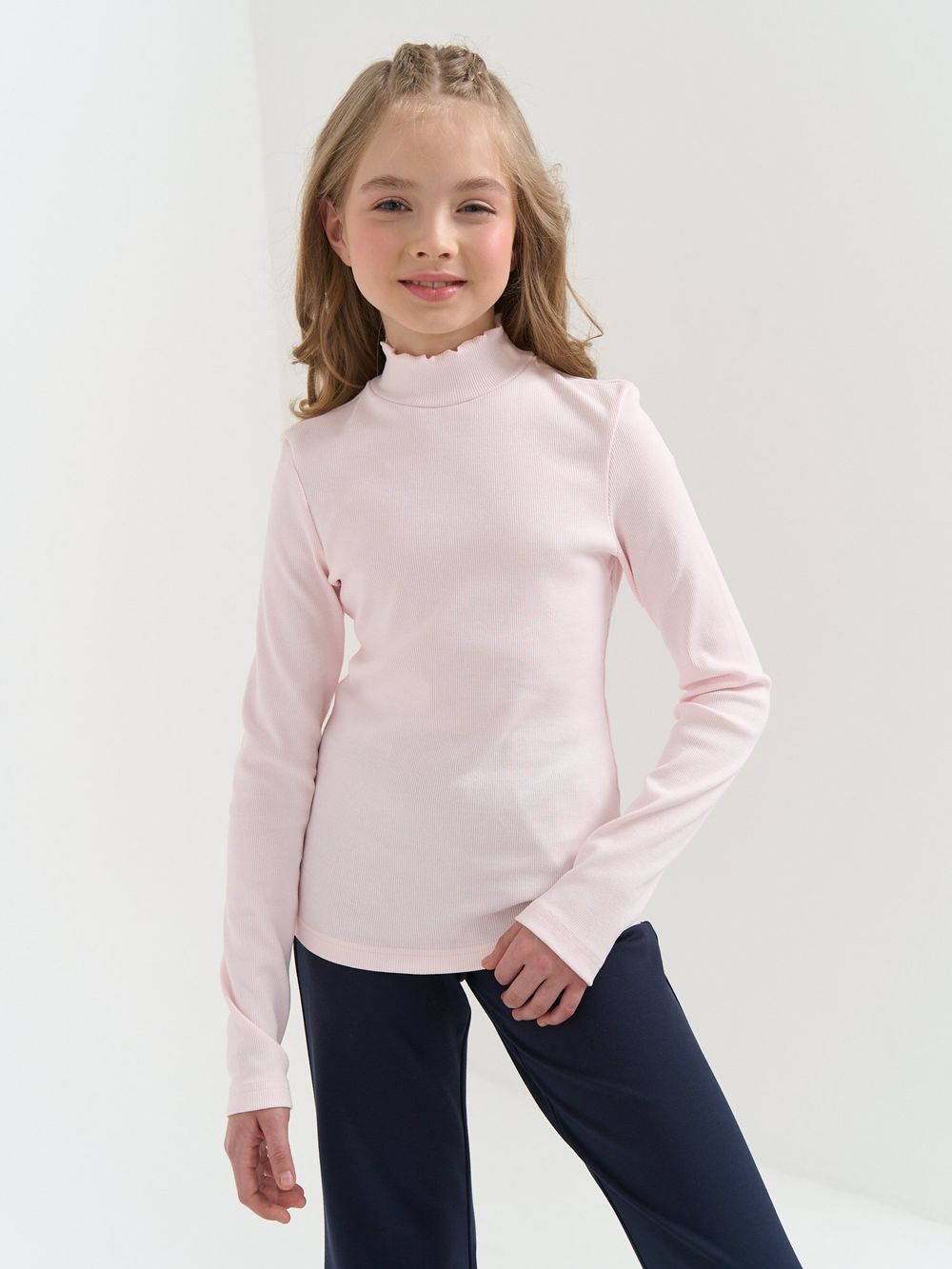 Бадлон с волнистым воротом "Розовый" 7+