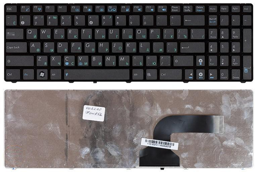 Клавиатура для ноутбука Asus K52 K53 G73 A52 G60 черная с рамкой