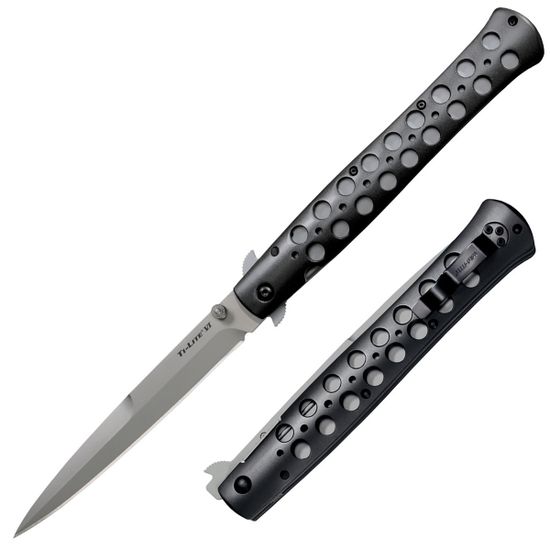 Складной нож Cold Steel 26B6 Ti-Lite 6 Aluminum c клинком из стали CPM-S35VN, рукоять алюминий / Stainless Steel