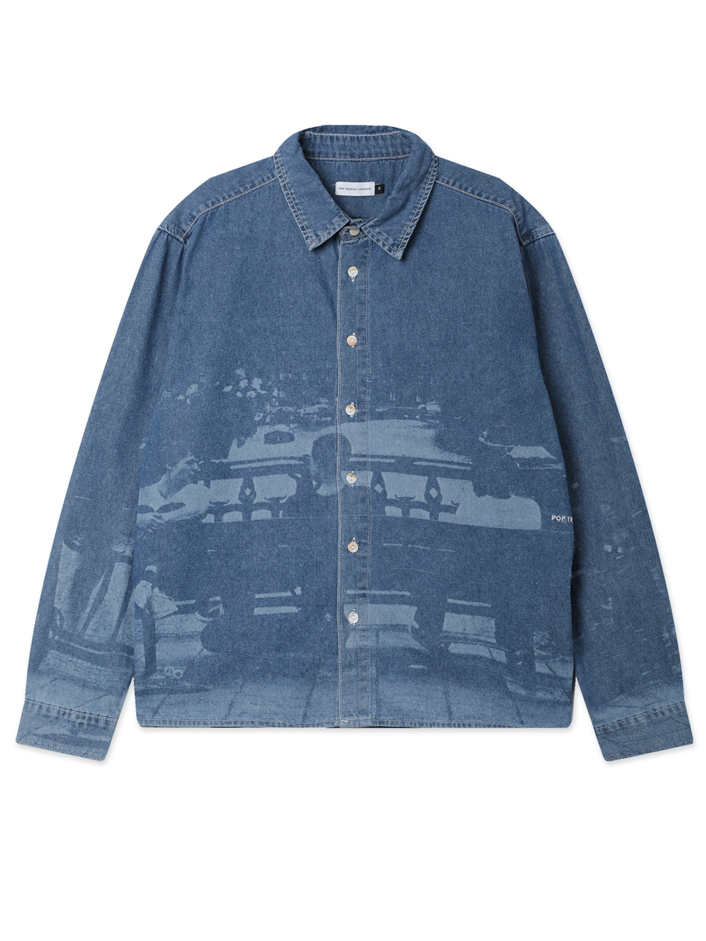 Мужская Рубашка Printed Denim