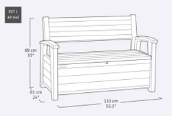 Скамья - сундук Keter Deco Garden Bench brown