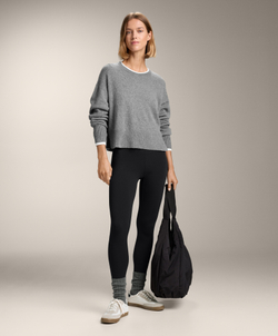 Oysho Джемпер с круглым вырезом из 100% кашемира, серый меланж