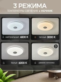 Люстра потолочная светодиодная с пультом 1001/500, люстра в зал 120Вт