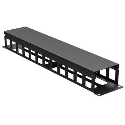 Кабельный органайзер с крышкой и отверстиями 2U, глубина 60 мм, для 19" IT-корпусов, RAL9005