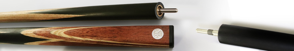 Кий Снукер Людовик 4-х сторонний запил,7 запилов; 2-РС с удлинителем; ясень/черный граб/ятоба(ЯК)