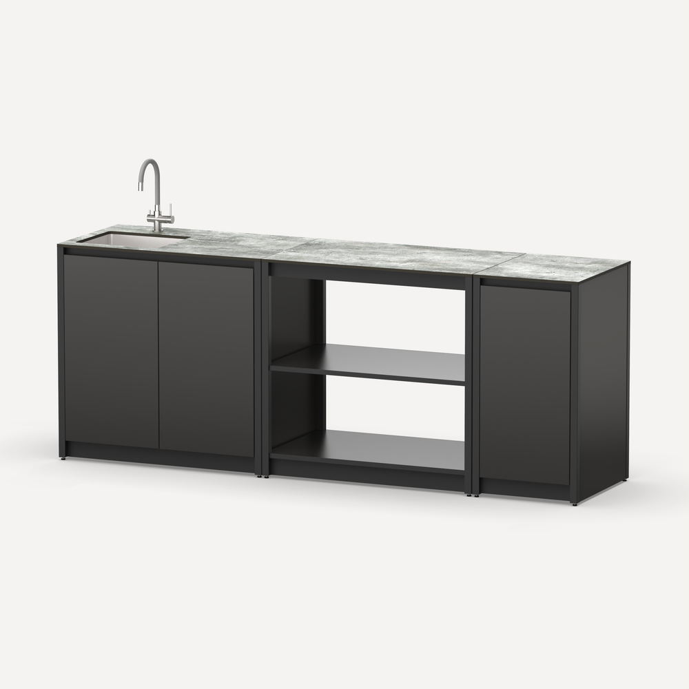 Уличная кухня Lounge C-107S, 2.2 м, черный/серый каспий