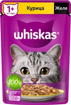 Whiskas желе Курица 75г.*28шт.
