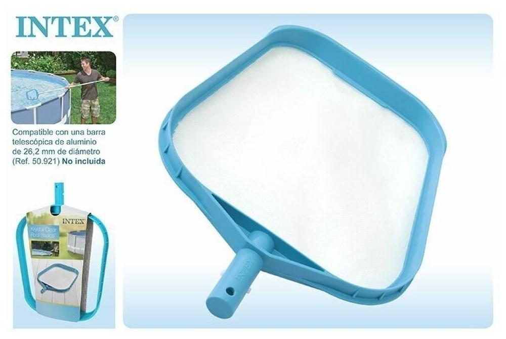 Сачок для бассейна Intex 29050 плоский / Насадка сачок с мелкой сеткой для сбора мусора и листьев с поверхности воды Интекс