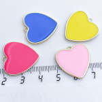 Подвеска Сердце, цвет золото+розовый, размер 21*20 мм, цена за 1 шт