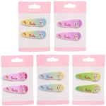 Зажимы для волос детские 2шт «Happy smile», зайка, микс 6 цветов, 5,5*1,5см