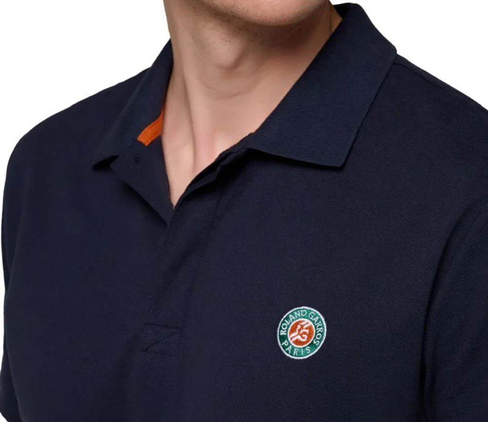 Мужское теннисное поло Roland Garros Basic Islande - темно-синий