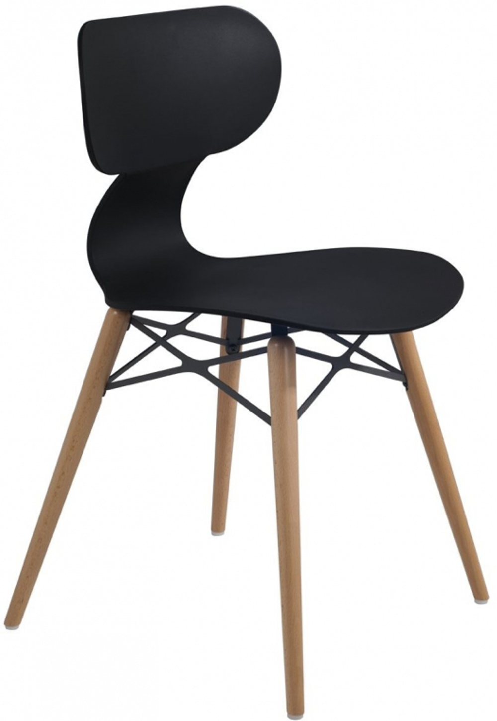 Стул пластиковый Papatya Yugo-S Wox Beech, черный