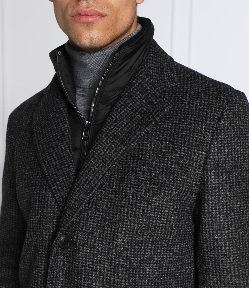 пальто h-hyde-j-bib-pad-224 BOSS BLACK - графитовый(50479570)