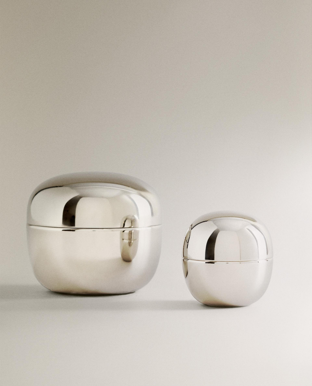 Zara Home Коробка для хранения из нержавеющей стали, цвет серебристый, 8 см