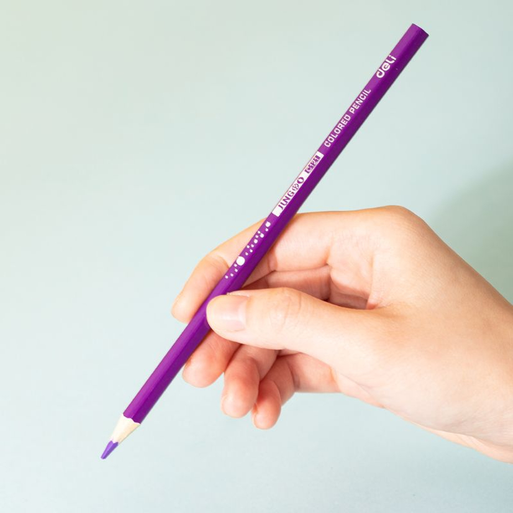 Карандаши цветные Deli "Jungoo", 24 цвета, картон, дерево