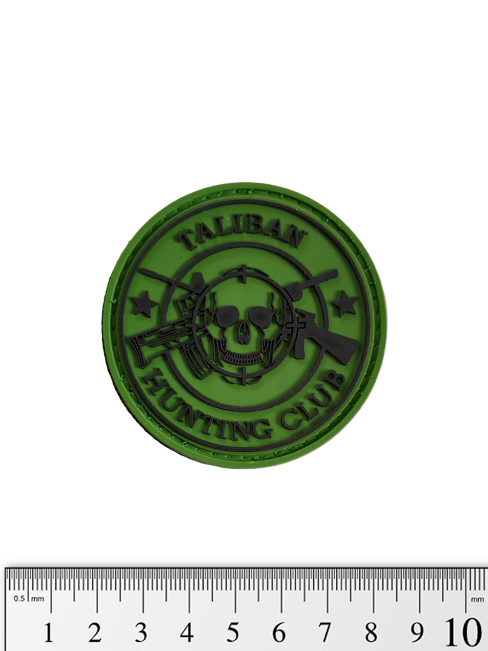 Шеврон Taliban. Hunting Club (череп с автоматами) PVC. Олива
