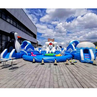 Надувной наземный аквапарк «Морское царство» 23*23*6 м