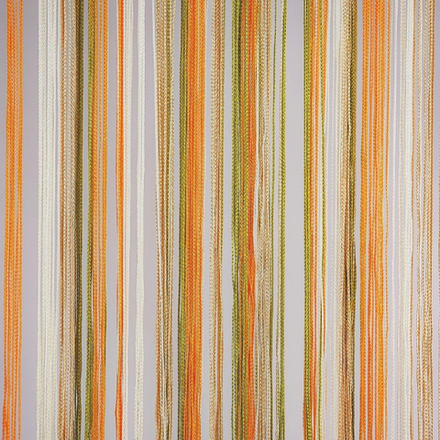 Нитяные шторы легкие радуга - белый, бежевый, оранжевый, зеленый. 300 х 280 см. Арт. 106