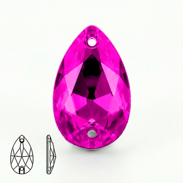 Стразы пришивные из стекла, цвет Rose, форма Teardrop / Pear