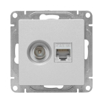 Механизм розетки TV+RJ45 (cat5), алюминий Эпика EKF