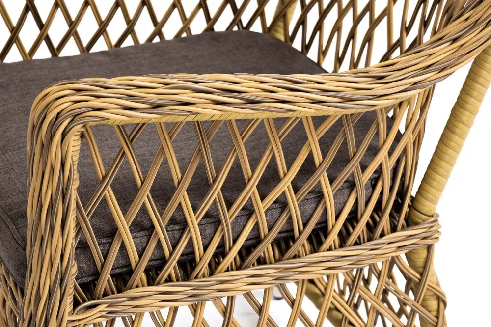 "Эспрессо-80 L" обеденная группа плетеная, цвет соломенный