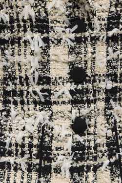 ЖАКЕТ ИЗ СЕРОГО ХЛОПКОВОГО ТВИДА С ЛЮРЕКСНОЙ НИТЬЮ