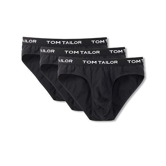 Мужские трусы слипы черные набор из 3 штук TOM TAILOR 70238/6061 9303