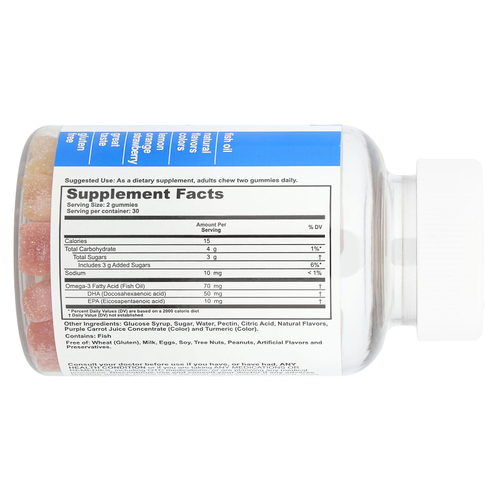 T-RQ, жевательные омега-3 для взрослых, ДГК и ЭПК, лимон, апельсин, клубника, 60 жевательных таблеток