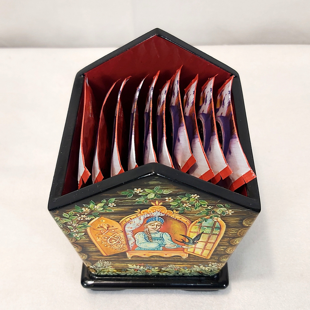 Шкатулка "Чайный домик" с ручной росписью