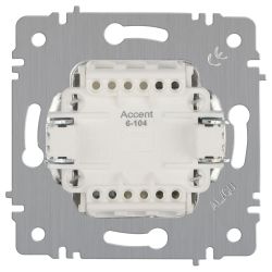 Выключатель Intro Accent 6-104-01 двойной, 10А-250В, IP20, СУ, AL/CU, белый | Intro