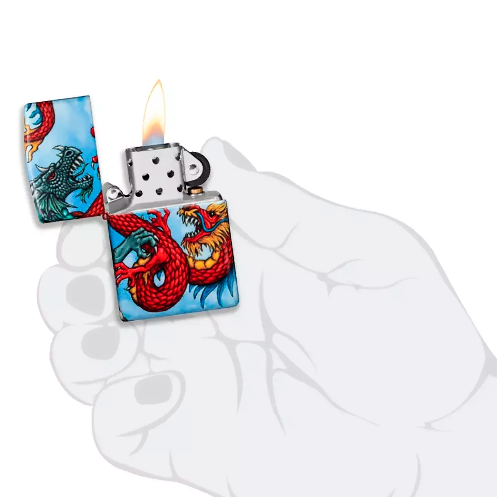 Зажигалка Zippo 49354 Dragon Design, White Matte