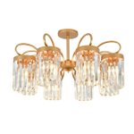 Люстра потолочная 8x40Вт E14, металл/хрусталь, шампань, прозрачный хрусталь