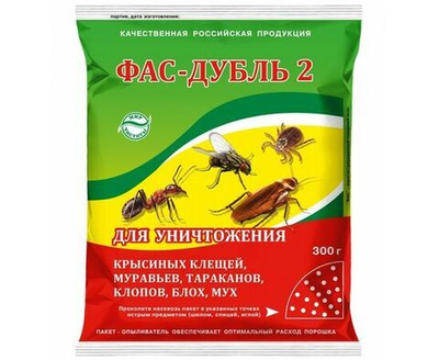 Фас-Дубль 2 от тараканов, муравьев, клопов, блох, мух, клещей 300г