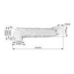 Прозрачный фаллоудлинитель с подхватом мошонки Silas - 26 см. (Цвет: прозрачный)
