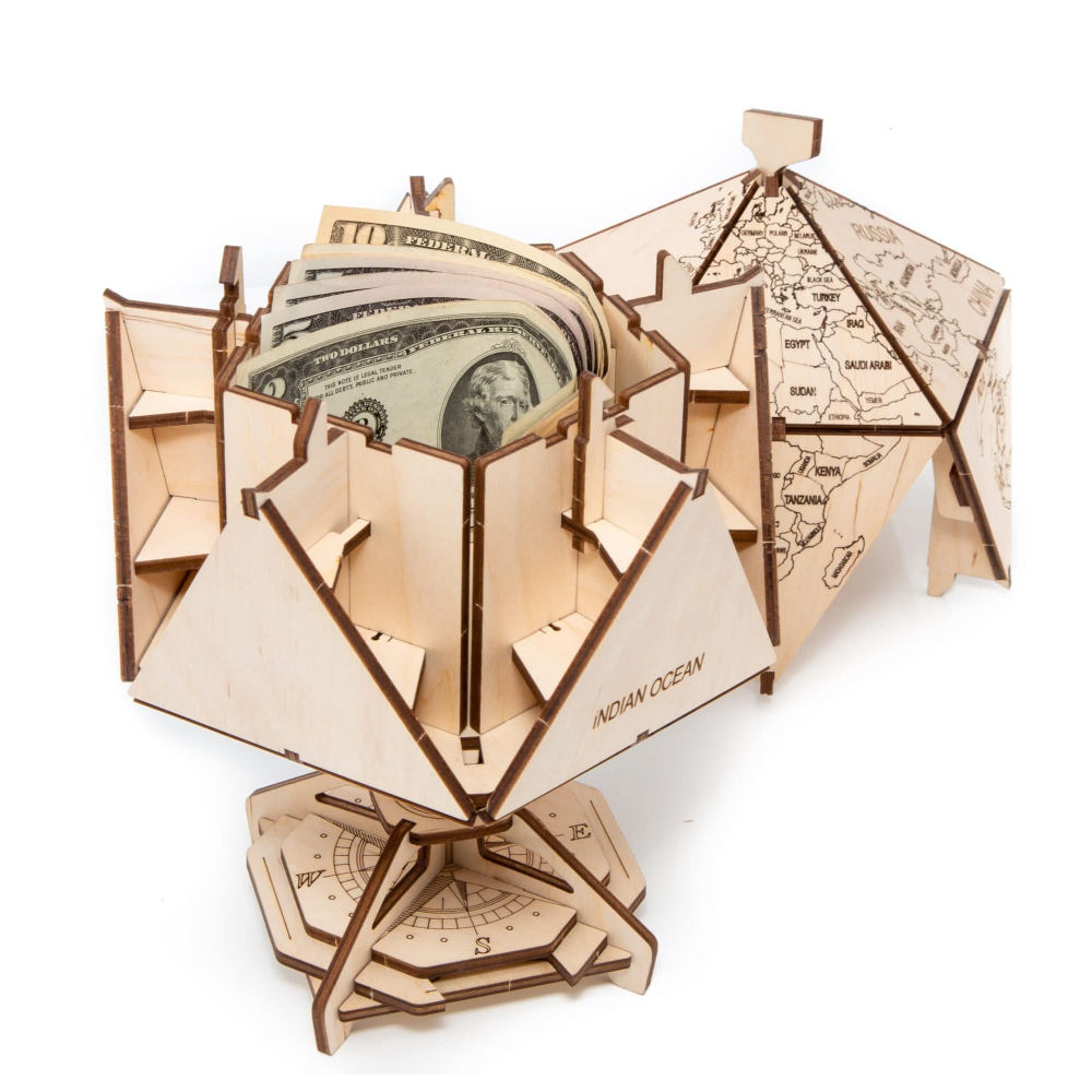 Деревянный конструктор Глобус Икосаэдр с секретом (EWA)