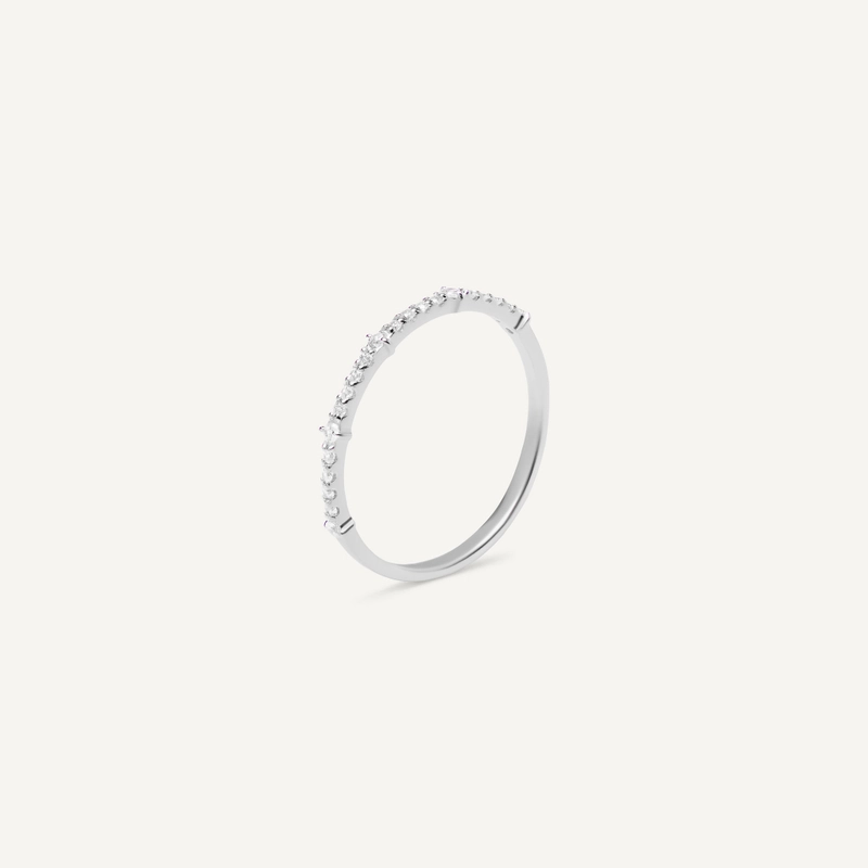 Кольцо Классическая Полу-Глянцевая Полоса – Серебро