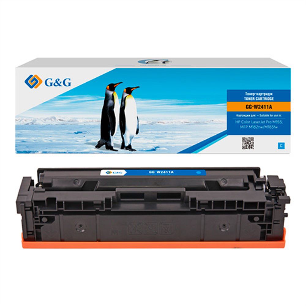 Картридж G&amp;G, аналог HP W2411A/216A синий 0,85K с чипом