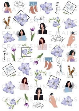 Слайдер-дизайн Crazy Shine Nails mini: Фиалки