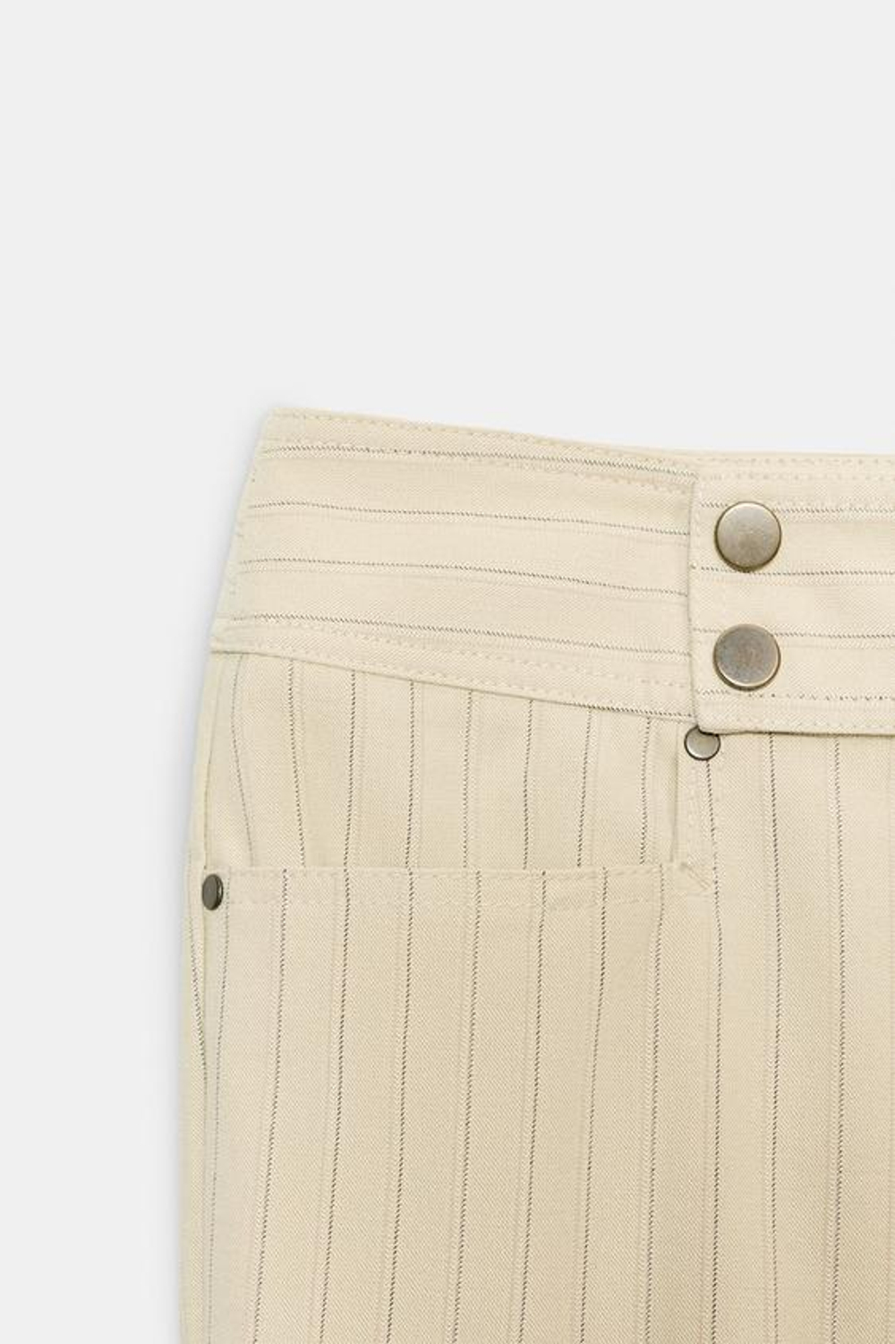 ZARA ПРЯМЫЕ БРЮКИ В ТОНКУЮ ПОЛОСКУ, ПЕСОЧНЫЙ